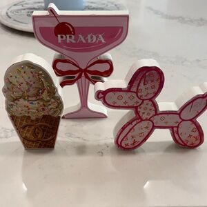 Prada Chanel, LV style  Pink Cocktail, ice cream  and Balloon Dog Decor